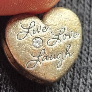 Pandora Charm Heart Shape Live Love Laugh Silver 925 E & R